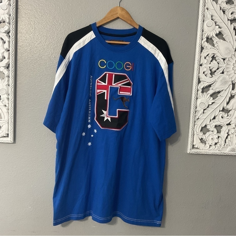COOGI Authentic Australia Embroidered Double-Sided Blue T-Shirt Size 2XL T175